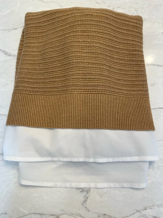 Hilary Radley Camel V-Neck Ribbed Sweater - Picture 9 of 9